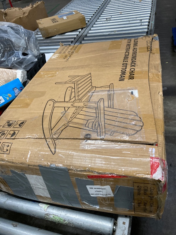 Photo 1 of ****Used; it is unknown if any parts are missing or if it works 100%.
*******Folding Adirondack Rocking Chair with Retractable Ottoman, 4-in-1 Outdoor Adjustable Adirondack Chair with Cup Holders, All-Weather HDPE Rocker for Porch, Deck, Backyard, Patio,