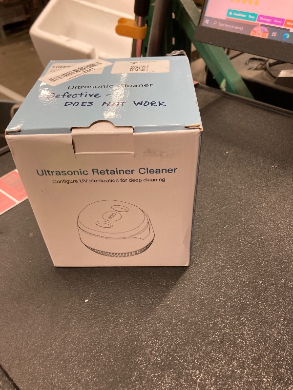 Photo 1 of **defective**Dental Ultrasonic Retainer Cleaner Machine: 45kHz Dental Cleaning Pod with Digital Timer & 200ML, Cleaning for Dentures, Mouth Guards, Aligners, Night Guards, Braces, Toothbrush Heads & Jewelry, White