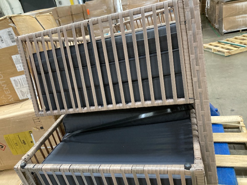 Photo 1 of ***DAMAGED -SELLING AS IS *** Pamapic Pieces Outdoor Sectional Set, All-Weather PE Rattan Patio Conversation Set, Wicker Adjustable Patio Furniture Set with Washable Cushions Covers and Coffee Table, Brown Rattan, Gray Cushion ***USED -CUSHIONS DUST/DIR
