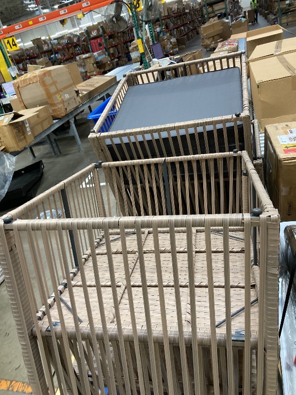 Photo 1 of ***DAMAGED -SELLING AS IS *** Pamapic Pieces Outdoor Sectional Set, All-Weather PE Rattan Patio Conversation Set, Wicker Adjustable Patio Furniture Set with Washable Cushions Covers and Coffee Table, Brown Rattan, Gray Cushion ***USED -CUSHIONS DUST/DIR