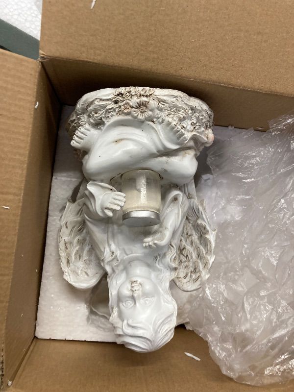 View 2 of **MISSING BOY ANGEL***2 Pack Outdoor Angel Statue Garden Decor, Classic Solar Angel Figurine Decoration for Yard Art Indoor Porch Home Lawn Outside Light up Cherub Sculpture Guardian Wings Angel Memorial Gifts Christmas