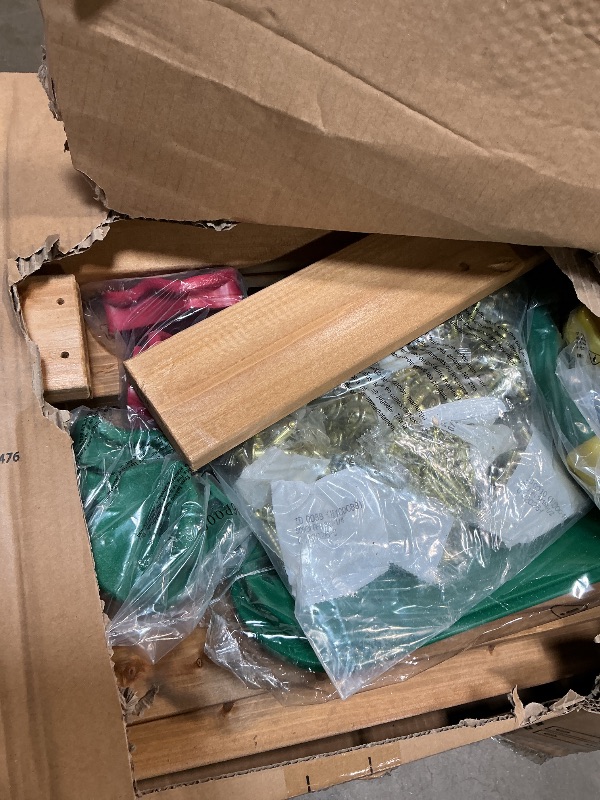 Photo 1 of ** two boxes. Minor dent damage** Backyard Discovery Mount Mckinley Cedar Wood Swing Set with Wave Slide, Play Deck, Double Rock Wall, Rope Ladder, Web Swing, Belt Swings, Toy Telescope, Steering Wheel, Sandbox Area, Outdoor Playset