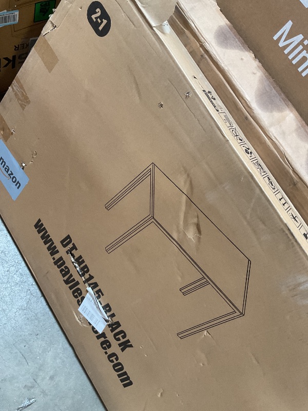 Photo 1 of ** table only. Selling as partial set one of two boxes** FDW | Dining Table Set for 4 | 5-Piece Glass Black Dining Table | Kitchen Table with 4 Upholstered Chairs and Faux Leather Cushions | Space-Saving and Modern Design | for Dining Room, Easy to Assemb