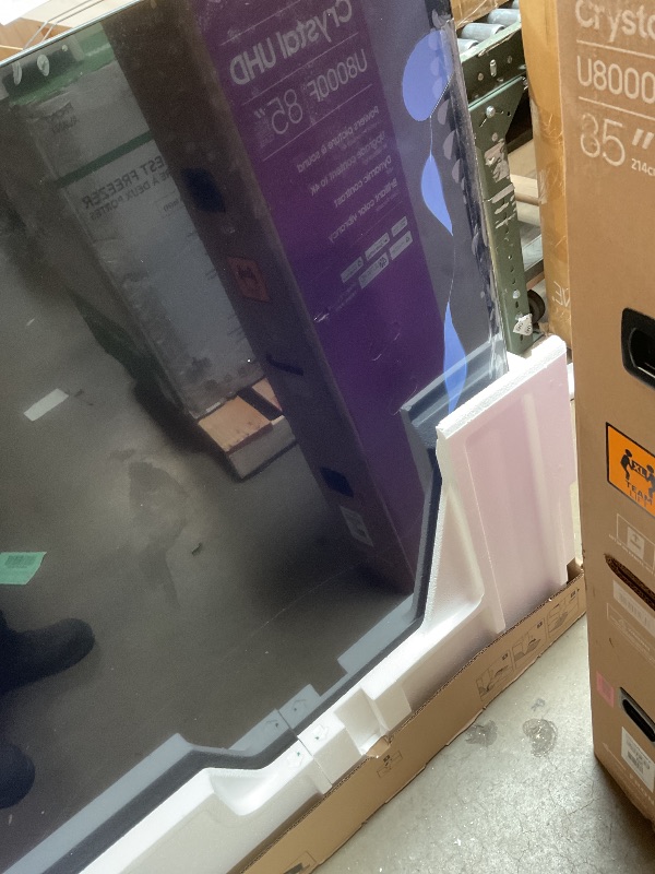 Photo 1 of ** major damage to screen. Selling for parts** Samsung 85-Inch Class Crystal UHD U8000F 4K Smart TV (2025 Model) Endless Free Content, Processor, MetalStream Design, Knox Security, Alexa Built-in