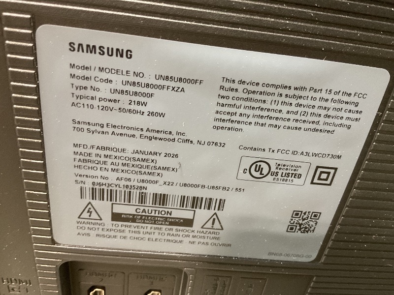 Photo 1 of ** major damage to screen. Selling for parts** Samsung 85-Inch Class Crystal UHD U8000F 4K Smart TV (2025 Model) Endless Free Content, Processor, MetalStream Design, Knox Security, Alexa Built-in