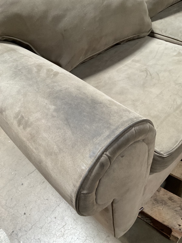 Photo 1 of ** dirt/scrapes/tear. Legs are loose.** KHAKI LOVESEAT