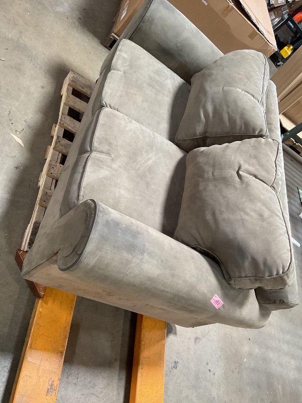 Photo 1 of ** dirt/scrapes/tear. Legs are loose.** KHAKI LOVESEAT