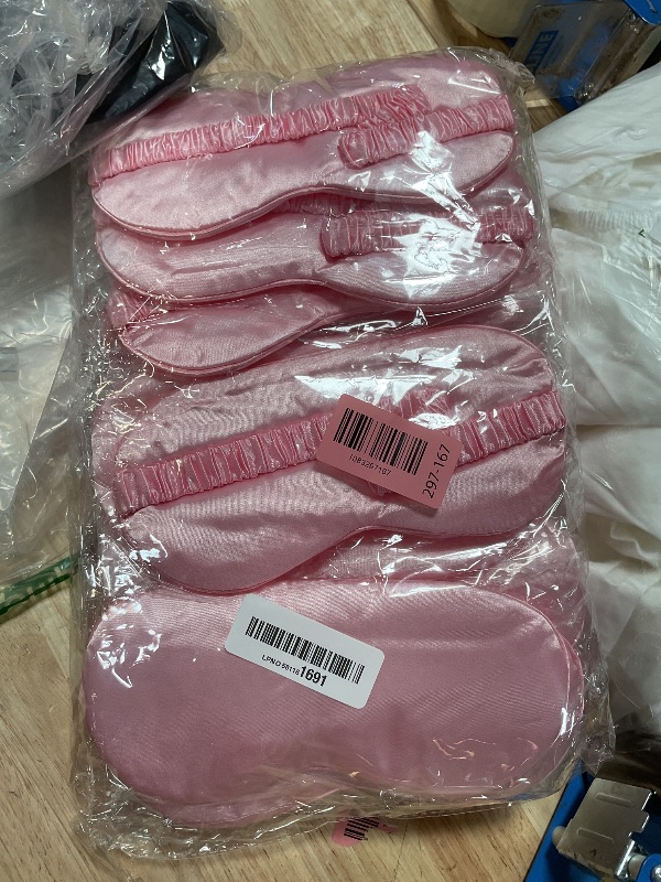 Photo 1 of 20 Pcs Silk Sleep Eye Mask for Sleeping Adjustable Elastic Strap Blackout Smooth Soft Eye Covers No Pressure Sleep Mask for Women and Men Comfortable Blindfolds(Pink)