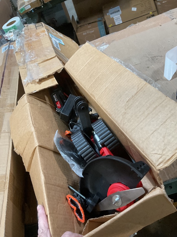 Photo 1 of ***PARTS ONLY***NON FUNCTIONAL***SakerPlus 24V Cordless Weed Wacker, 3-in-1 Electric Grass Trimmer & Brush Cutter with 2 Batteries, Lightweight Weed Eater Lawn Mower Edger with Wheels and 3 Blade Types for Yard, Lawn & Garden Care