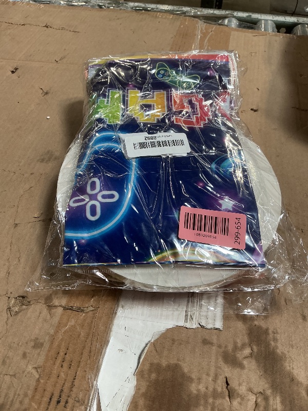 Photo 1 of 142pcs Video Game Birthday Decorations Gamer Party Tableware Video Game On Themed Plates Napkins Cups Tablecloth Banner for Boys Girls Neon Gaming Party Favors Supplies