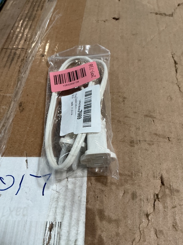 Photo 1 of 2 Foot Extension Cord, Small White Extension Cord for Indoor Use, 2 Prong USA Outlet Saver Power Cord Cable Outlets for NEMA 5-15P to NEMA 5-15R, Ideal for Holiday Lights, Lamps, Christmas Decor