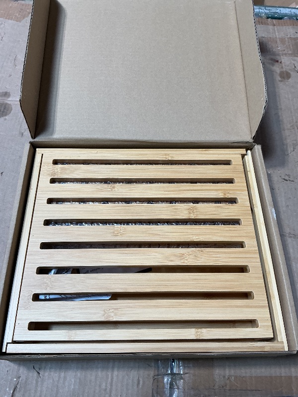 Photo 1 of 10.5" Bread Slicer for Sourdough - Bamboo Homemade Bread Cutter Guide with Crumb Tray
