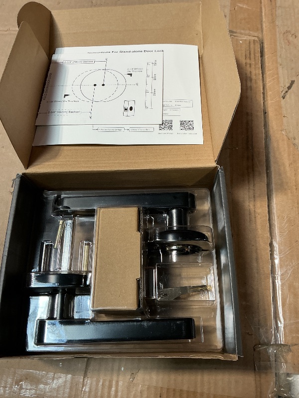 Photo 1 of **POSSIBLY FOR PARTS/ MISSING ASSEMBLY PIECE**** IRONZON Fingerprint Door Handle for Bedrooms - 191F 3-in-1 Fingerprint Door Lock with Keypad, Fingerprint Door Knob for Bedroom with Key, Keyless Entry Door Handle - Black