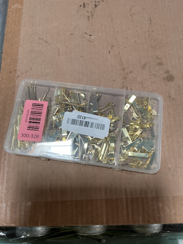 Photo 1 of 184 Pieces Picture Hanging Kit, 20lb, 30lb, and 50lb Picture Hangers, Metal Picture Hanging Hooks with Nails, on Drywall, Wooden Wall(Gold)