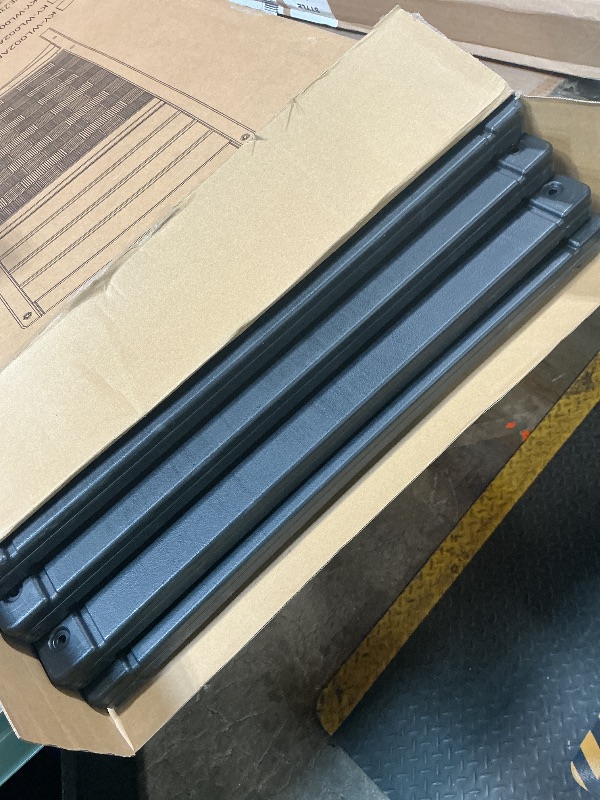 Photo 1 of ***MISSING PARTS*** KINYING Air Conditioner Fence Privacy Screen,4 Panels Pool Equipment Trash Can Enclosure Screen for Outdoor,Resin Fence Panels Kit,45" (H) x 22" (W) Per Panel, Black