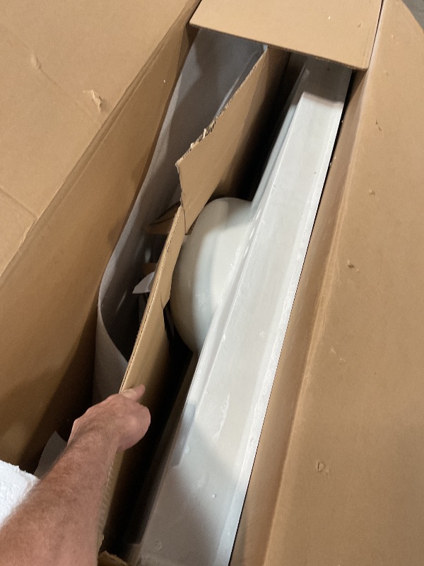 Photo 1 of ****FOR PARTS ONLY/ HAS MAJOR STRUCTUAL CRACK ***** Design House Cultured Marble Vanity Top, 49 in W x 19 in D, Integrated 4 in Centerset Oval Sink & Backsplash, Ivory Swirl, 586305
