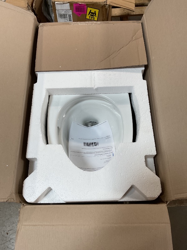 Photo 1 of ***TANK IS CRACKED*** TOTO Drake Two-Piece Elongated 1.6 GPF Universal Height TORNADO FLUSH Toilet with CEFIONTECT, Cotton White - CST776CSFG#01