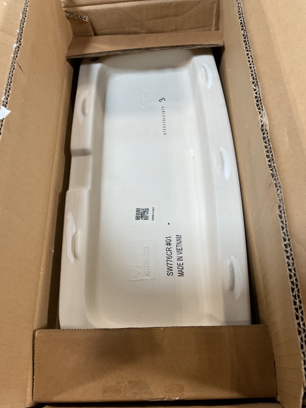 Photo 1 of ***TANK IS CRACKED*** TOTO Drake Two-Piece Elongated 1.6 GPF Universal Height TORNADO FLUSH Toilet with CEFIONTECT, Cotton White - CST776CSFG#01