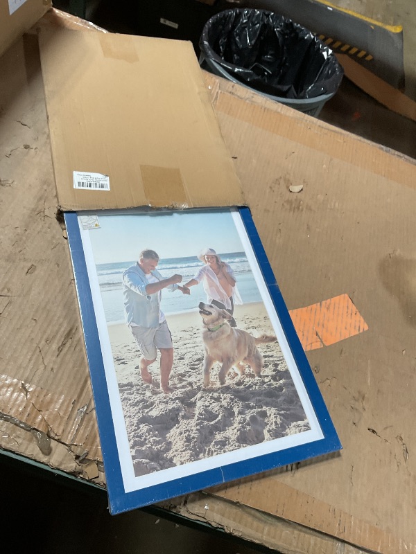 View 2 of **BREAK IN FRAME SEEN IN PHOTO**decorUhome 12x18 Picture Frame, Fits 11x17 Photos with Mat, M01BU