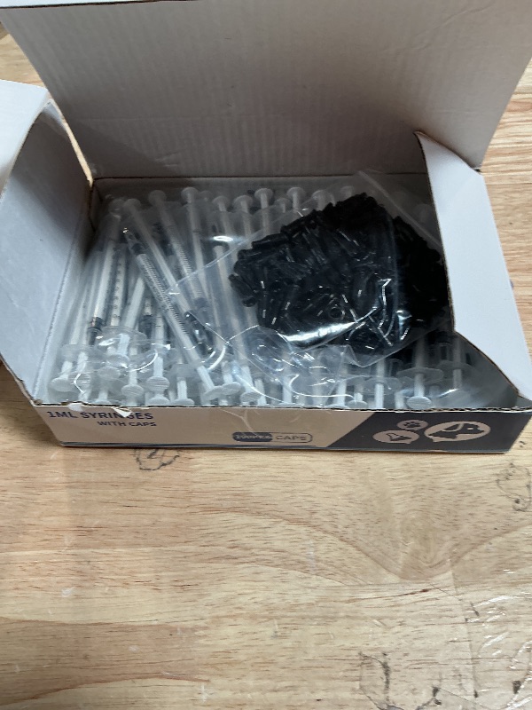Photo 1 of 1ml Syringes with Caps (Pack of 100)