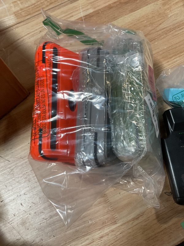 Photo 1 of ***RECOMENDED FOR PARTS ONLY/ 1 CASE DAMAGED/ POSSIBLY HAS DAMAGED ASSEMBLY PIECES*** 3 Pcs Small Waterproof Tackle Box Organizer, Plastic Double-Sided Storage with Adjustable Dividers for Fishing Lures, Hooks, Bait (Green, Orange, Gray)