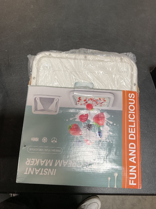 Photo 1 of ***FOR PARTS ONLY/ MISSING ASSEMBLY PIECES*** Rolled Ice Cream Maker with Lid and 2 Spatulas, SUS 304 At-Home DIY Instant Rolled Ice Cream Tray for Soft Serve, Slushies, Frozen Yogurt, Sashimi Plate, Fun Family Activities, DIY Parent-Child Time