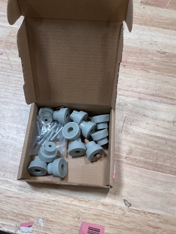Photo 1 of 12-Pack Door Stopper Replacement Rubber Tips Heavy Duty Stop Holder Ribbed Rubber Foot Door Stop Tips Repair Set for Kickdown Drop Down Door, Grey