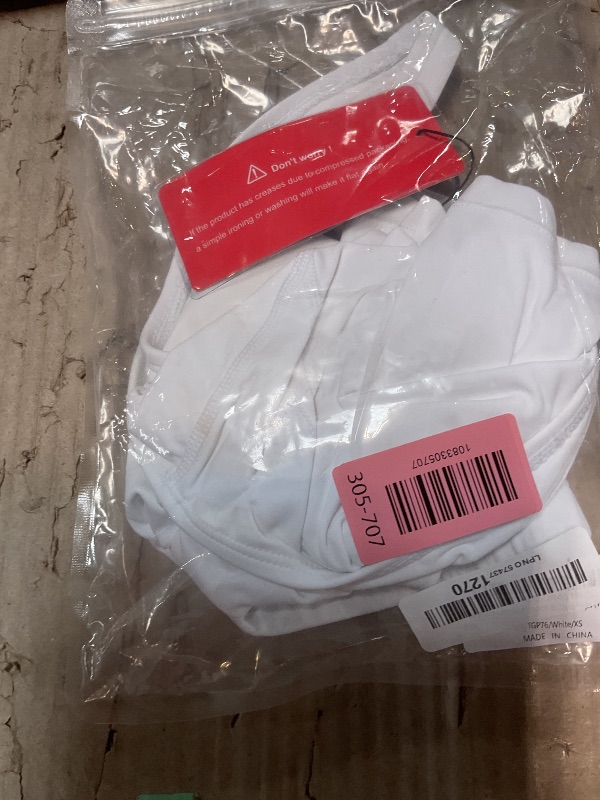 View 2 of **TOP IS SHEER/ HAS MINOR STAIN**** Women’s Longline Sports Bra Wirefree Padded Medium Support Yoga Bras Gym Running Workout Tank Tops (White, X-Small)