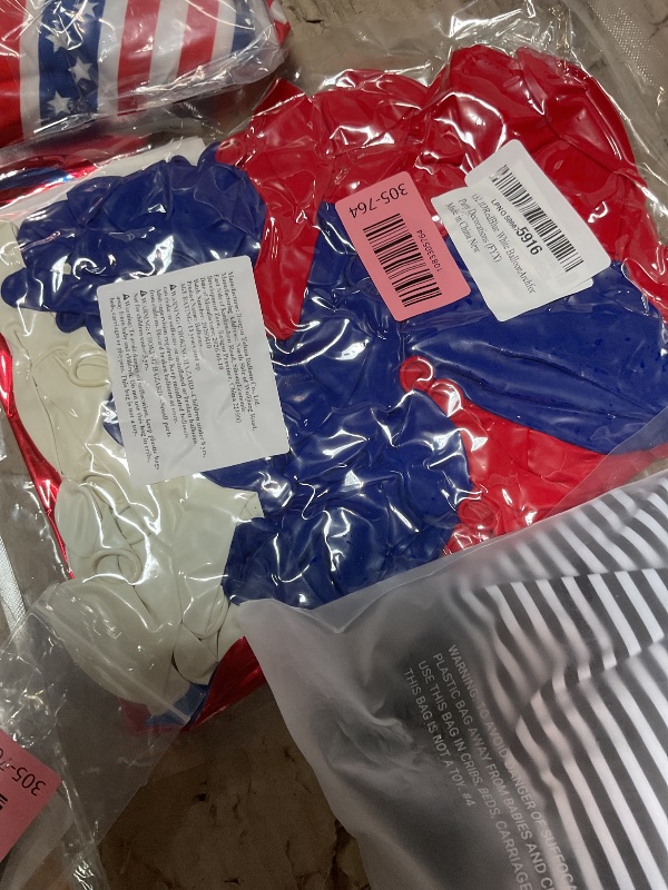 Photo 1 of 132pcs Red White and Blue Balloon Arch Kit with Royal Blue Confetti 4th of July Balloons for Fourth of July Birthday Party Decorations
