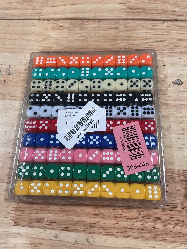 Photo 1 of 100 Pieces 16MM Dice Set, 6 Sided Colored Dices with Portable Plastic Box