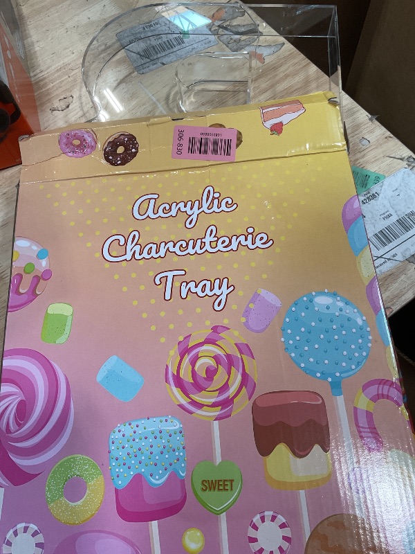 Photo 1 of 13.8" Extra Large Acrylic Letter Charcuterie Board Box, Reusable Fillable Letter Cake Candy Dish Display Serving Tray for Birthday Anniversary Party Decoration (B)