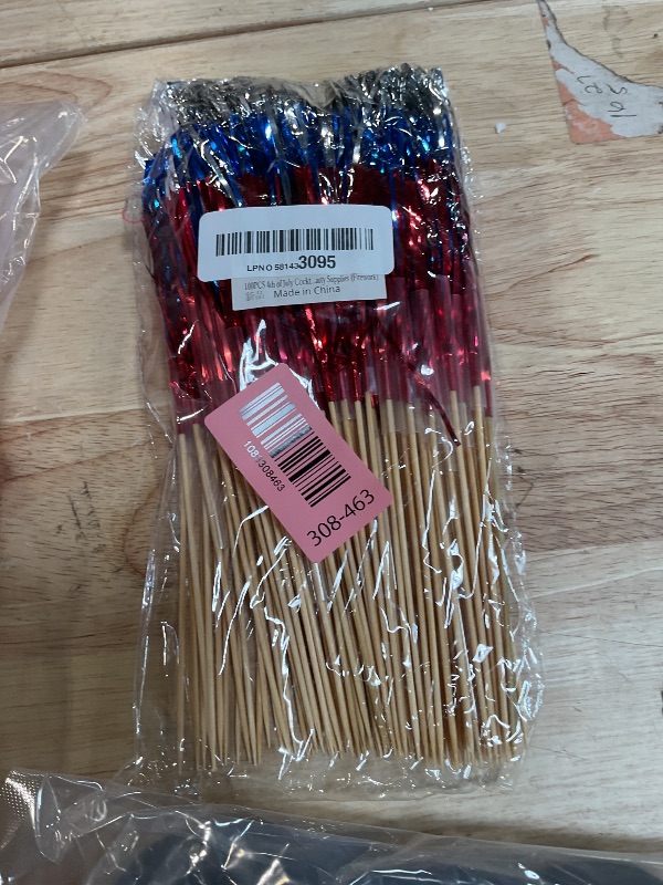 Photo 1 of 100PCS 4th of July Cocktail Picks 4.7 Inch, Patriotic Firework Fancy Toothpicks Bamboo Appetizer Toothpicks Food Picks for Independence Day Fourth of July Party Supplies (Firework)