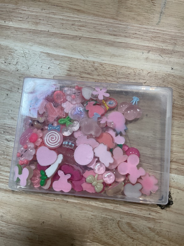 Photo 1 of 70Pcs Resin Charms Slime Pink Charms Cute Embellishments Mixed