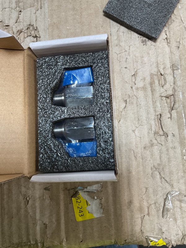 Photo 1 of 2 Pack 3/8" Mini Ball Valve, 304 Stainless Steel Valve NPT Female x Male Thread Shut-Off Valves for Small Compact Space (2, 3/8 Inch)