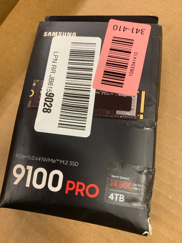 Photo 1 of Samsung SSD 9100 PRO 8TB, PCIe 5.0x4 M.2 2280, Up to 14,800MB/s
NVMe Internal Solid State Hard Drive best for AI Computing, Gaming, and Heavy Duty Workstations (MZ VAP8T0B/AM)