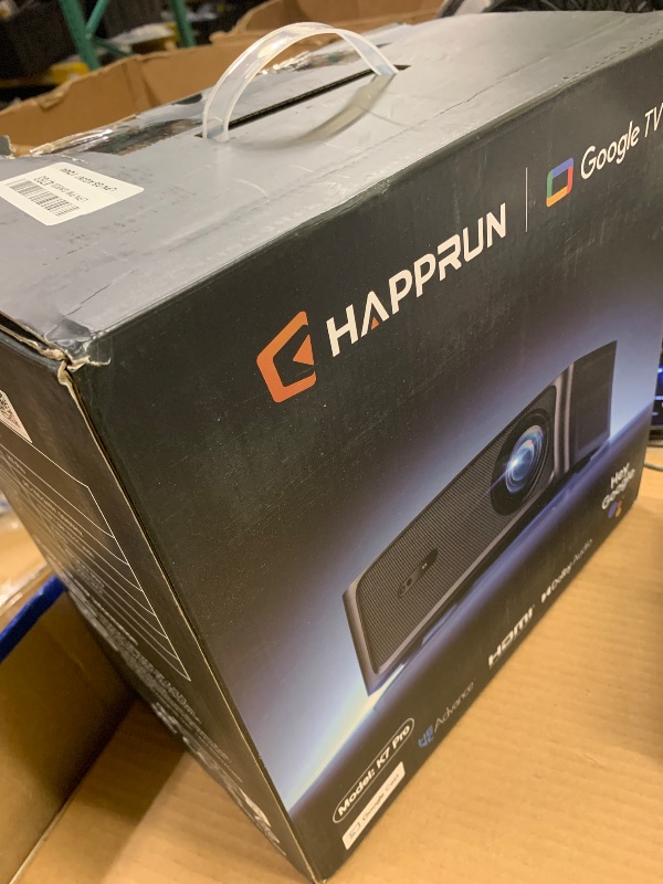 Photo 1 of HAPPRUN 3000 ANSI Lumens Outdoor Projector with Official Google TV
