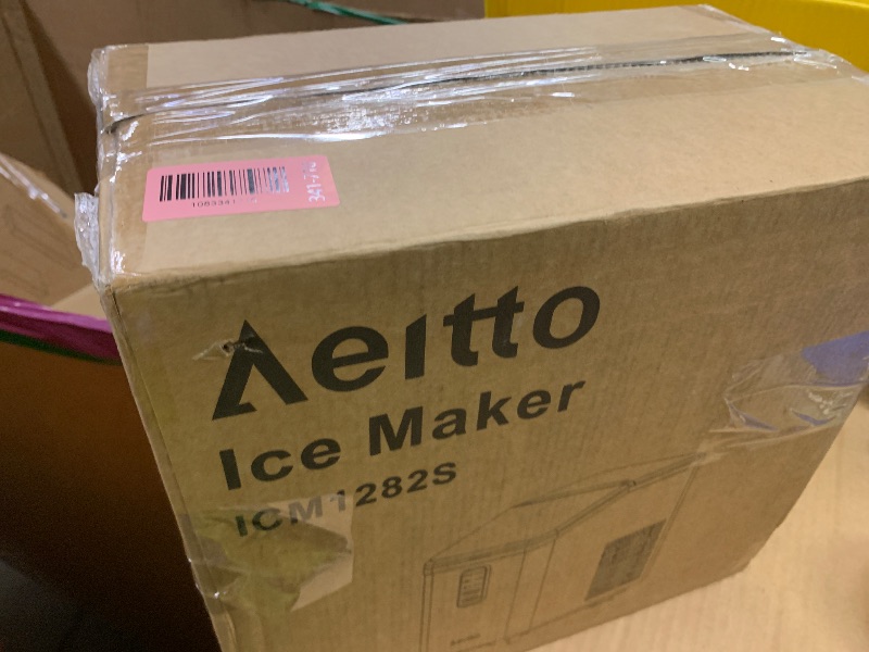 Photo 1 of Aeitto Ice Maker Countertop 26lbs/24H, Ice Machine 8 Ice Cubes Ready in 6 Mins, 2 Sizes of Bullet Ice Portable Ice Makers with Basket & Scoop, Auto Self-Cleaning for Home/Kitchen/Office Stainless
