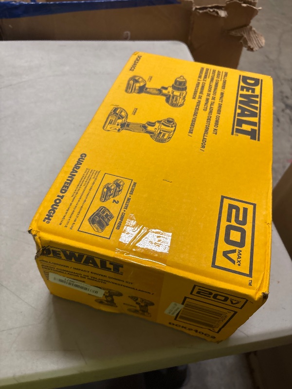 Photo 1 of DeWalt DCK240C2 20-Volt Max Drill/Driver & Impact Driver Combo Kit, 1/2 In., (2) Batteries - Quantity 4