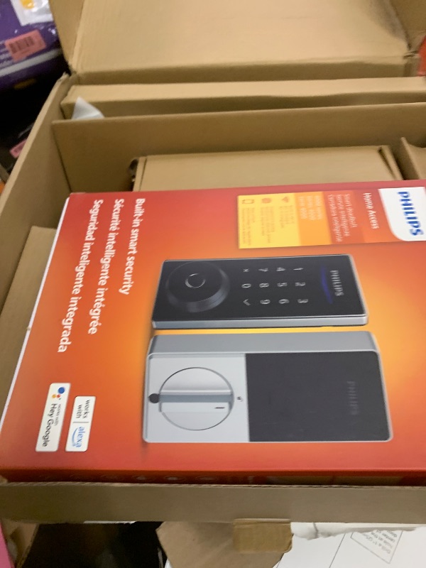 Photo 1 of Philips WiFi Smart Lock with Front Door Handle Set, Built-in WiFi, APP Remote & Voice Control, Fingerprint Keyless Entry Door Lock, Keypad Deadbolt Smart Locks for Front Door, Auto-Lock, Satin Nickel