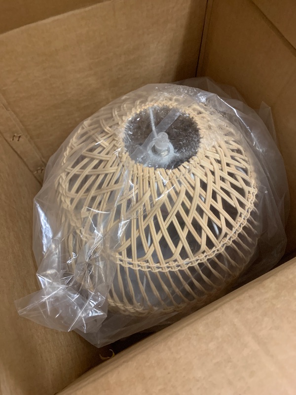 Photo 1 of Arturesthome Natural Rattan Pendant Light, Woven Lantern Chandelier Pendant Lamp Shade, Hanging Ceiling Light, Handmade Lampshade for Kitchen Island Hallway Foyer