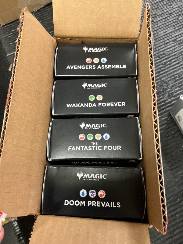 Photo 1 of ALL FACTORY SEALED; UNOPENED — Magic: The Gathering | Marvel Super Heroes Commander Deck Bundle - Includes All 4 Decks (Avengers Assemble, Wakanda Forever, The Fantastic Four, Doom Prevails)