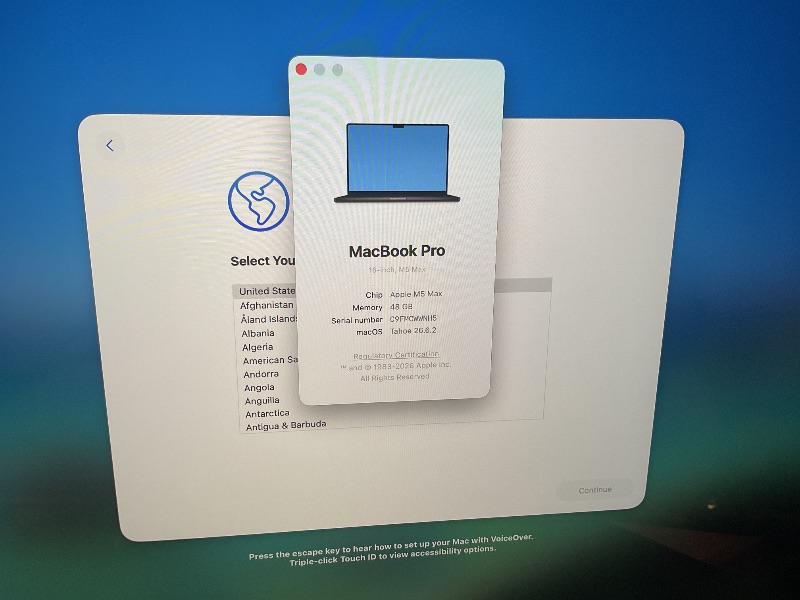 Photo 5 of FACTORY SEALED— Apple 2026 MacBook Pro Laptop with Apple M5 Max chip with 18-core CPU and 40-core GPU: Built for AI, 16.2-inch Liquid Retina XDR Display, 48GB Unified Memory, 2TB SSD, Wi-Fi 7; Space Black