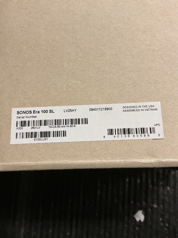 Photo 1 of Sonos Era 100 SL Compact, Microphone-Free Speaker - White