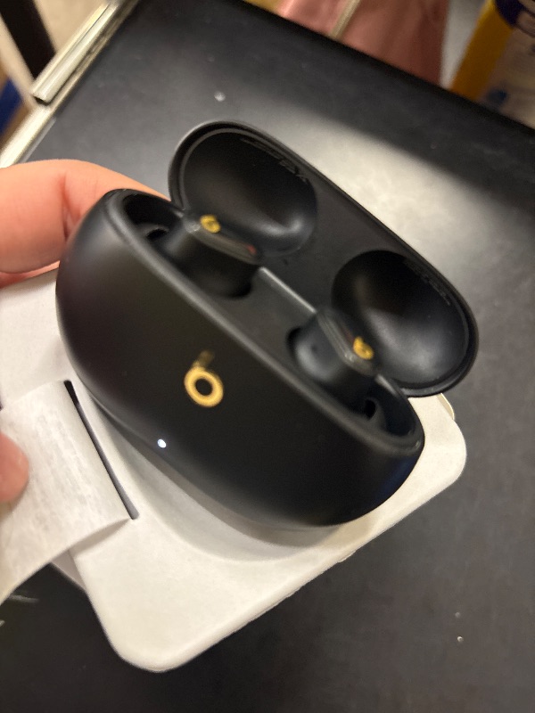 Photo 1 of Beats Studio Buds + | True Wireless Noise Cancelling Earbuds, Enhanced Apple & Android Compatibility, Built-in Microphone, Sweat Resistant Bluetooth Headphones, Spatial Audio - Black/Gold