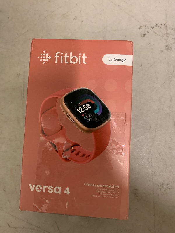 Photo 1 of Fitbit Versa 4 Fitness Smartwatch with Daily Readiness - 3-Month Google Health Premium Membership Included - GPS, 24/7 Heart Rate, 40+ Exercise Modes, Sleep Tracking - Pink Sand/Copper Rose