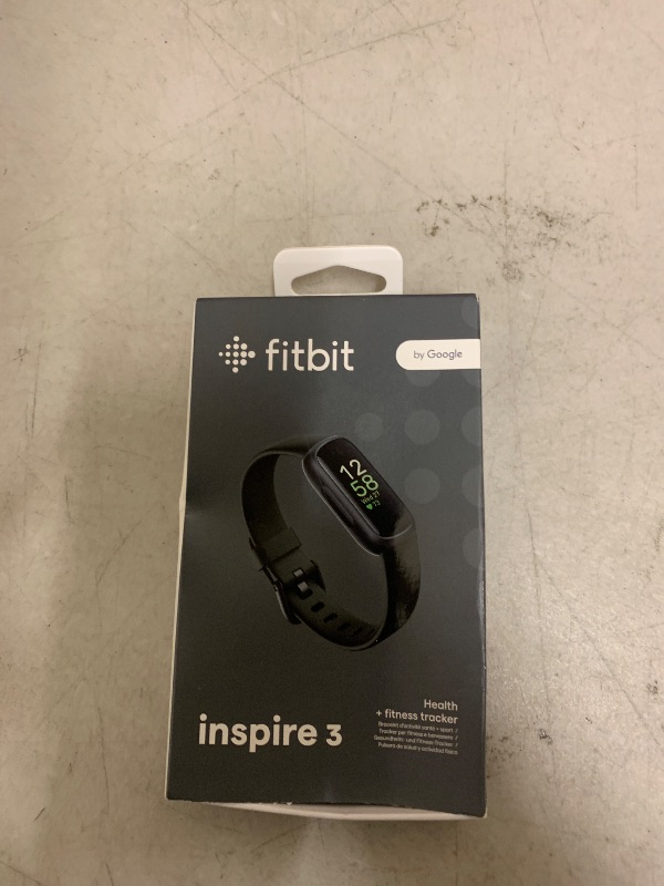 Photo 1 of Fitbit Inspire 3 Health & Fitness Tracker with Stress Management, Workout Intensity, Sleep Tracking, 24/7 Heart Rate - 3-Month Google Health Premium Membership Included - Midnight Zen/Black