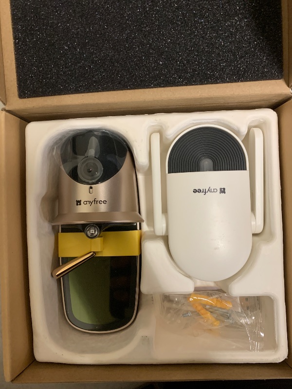 Photo 1 of anyfree Solar Video Doorbells Camera Wireless with Chime Pro (2nd), 2K HDR Wide-Angle, AI Smart Motion Detection, 2.4/5G WiFi, 2-Way Talk, No Subscription Local/Cloud, Night Vision, Works with Alexa
