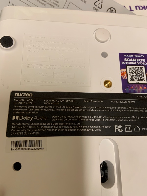 Photo 1 of Aurzen Roku TV D1R Smart Portable Outdoor Projector with WiFi and Bluetooth
Roku TV Built-in, All Top Apps, 1080P FHD, DoIby Audio, Auto Focus & Keystone, Zoom, Mini Projector for Home & Outdoor Movies