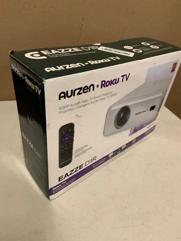 Photo 1 of Aurzen Roku TV D1R Smart Portable Outdoor Projector with WiFi and Bluetooth
Roku TV Built-in, All Top Apps, 1080P FHD, DoIby Audio, Auto Focus & Keystone, Zoom, Mini Projector for Home & Outdoor Movies