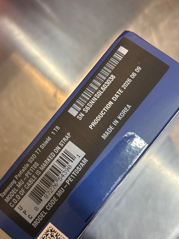 Photo 1 of Samsung T7 Shield Portable SSD 1TB, USB 3.2 Gen 2, Up to 1,050 MB/s